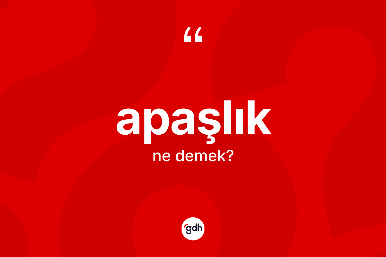 Apaşlık kelimesinin tanımı nedir? Apaşlık kelimesinin TDK anlamı nedir?