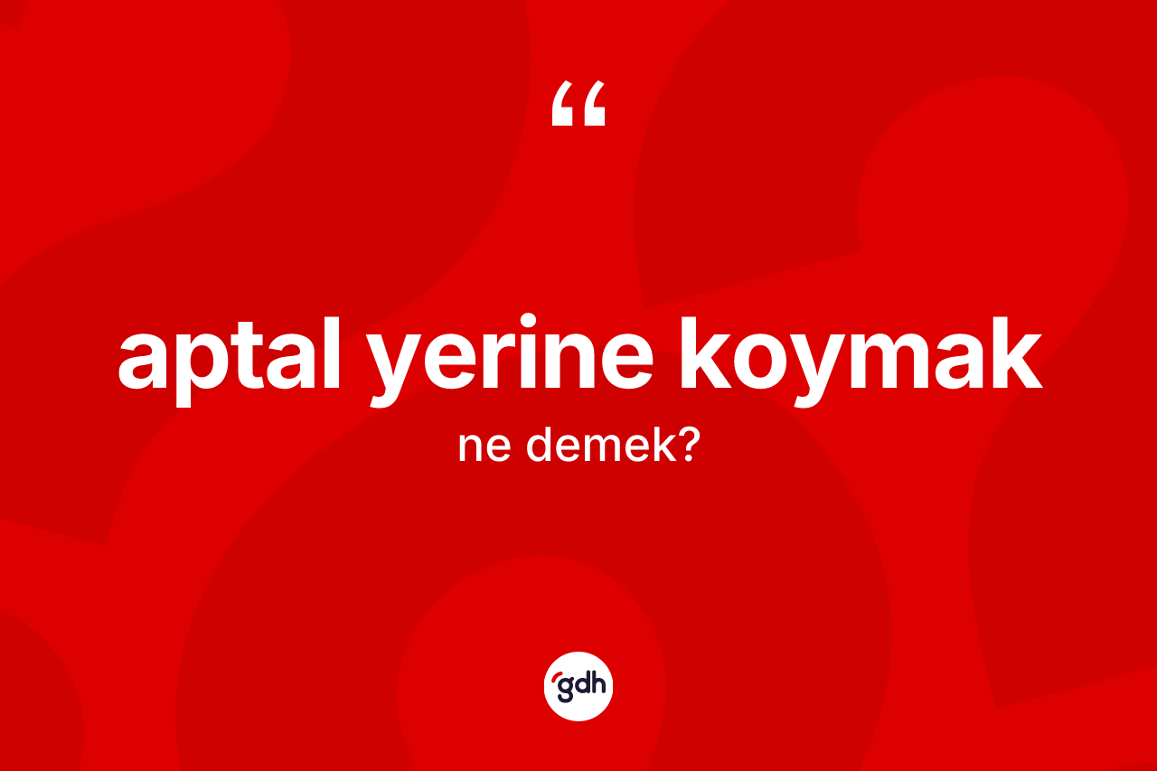 Aptal yerine koymak ne demek? Aptal yerine koymak ifadesinin TDK anlamı nedir?