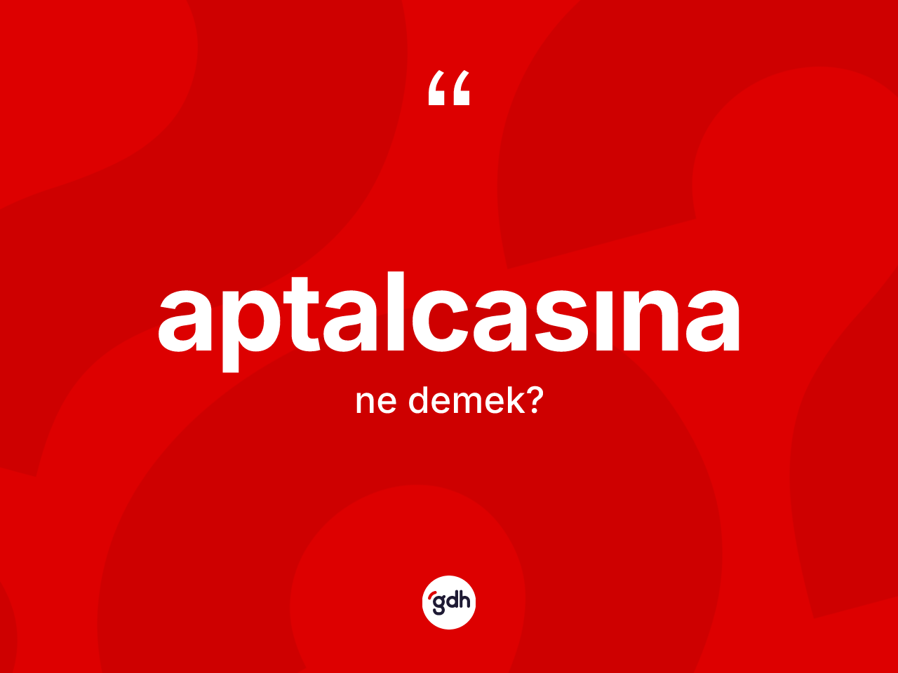 Aptalcasına kelimesi ne demek? Aptalcasınanın TDK'ya göre anlamı nedir?