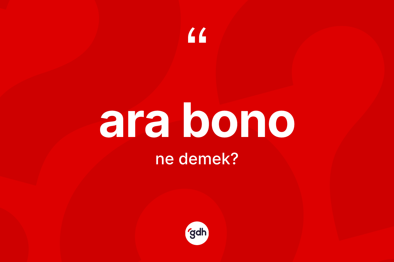 Ara bono kelimesinin tanımı nedir? Ara bononun TDK'ya göre anlamı nedir?