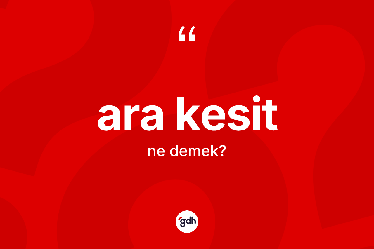 Ara kesit ne anlama gelir? Ara kesitin kısaca tanımı nedir?