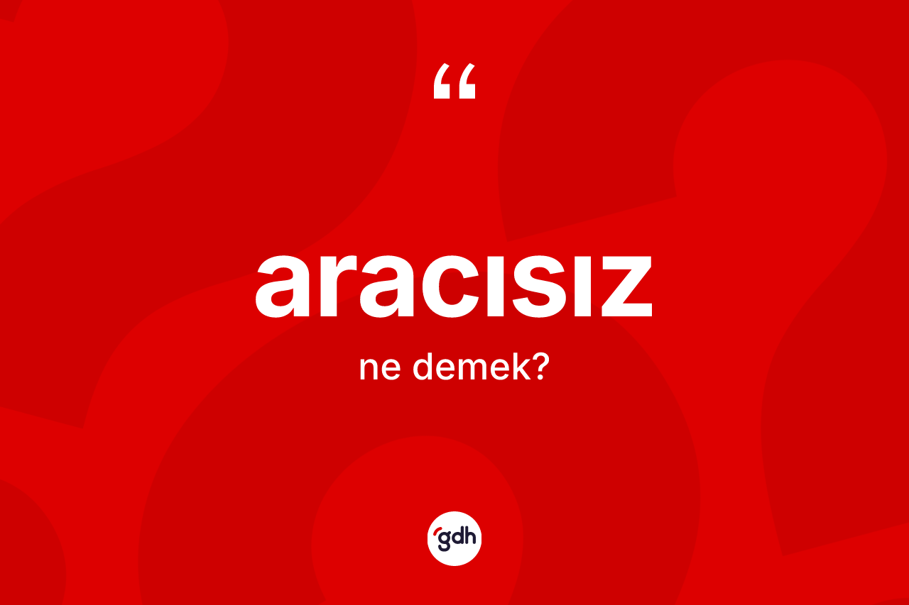 Aracısız kelimesinin tanımı nedir? Aracısızın kısaca tanımı nedir?