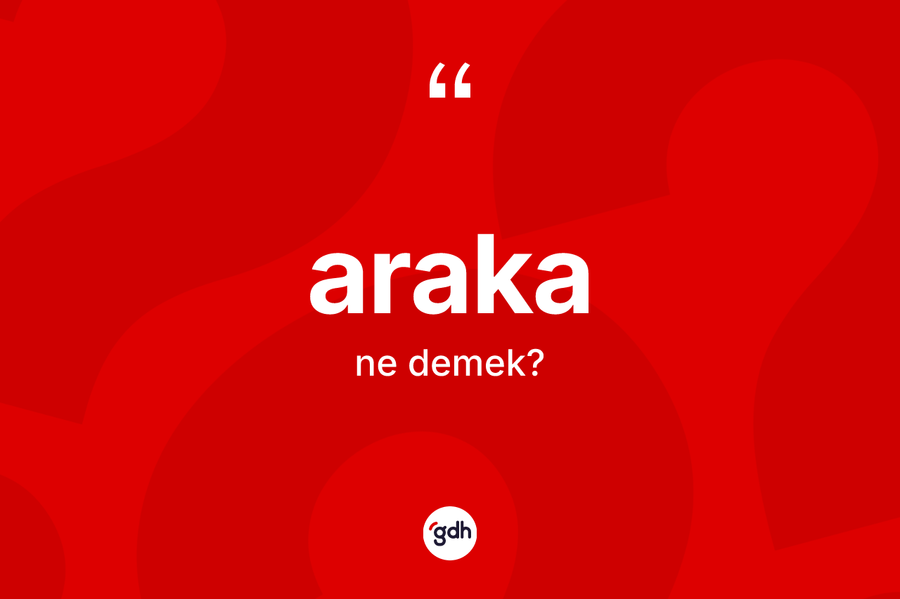 Araka kelimesinin anlamı nedir? Arakanın TDK'ya göre anlamı nedir?