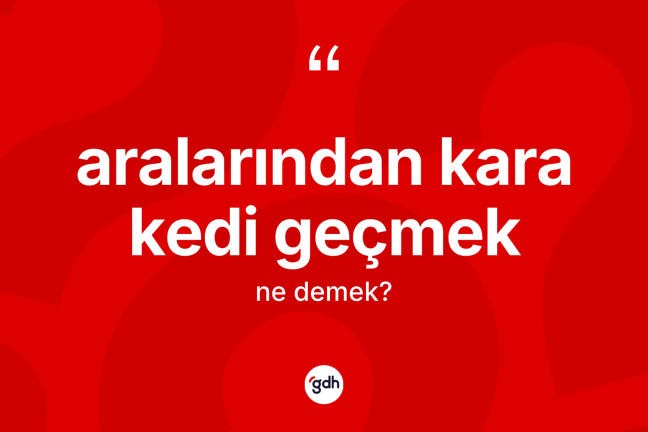 Aralarından kara kedi geçmek ifadesi ne demektir?