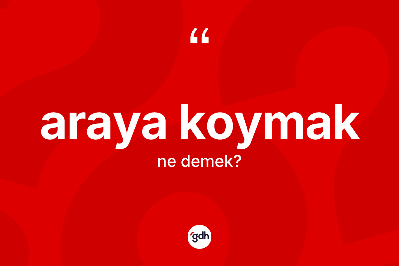 Araya koymak ifadesinin sözlükteki anlamı nedir?