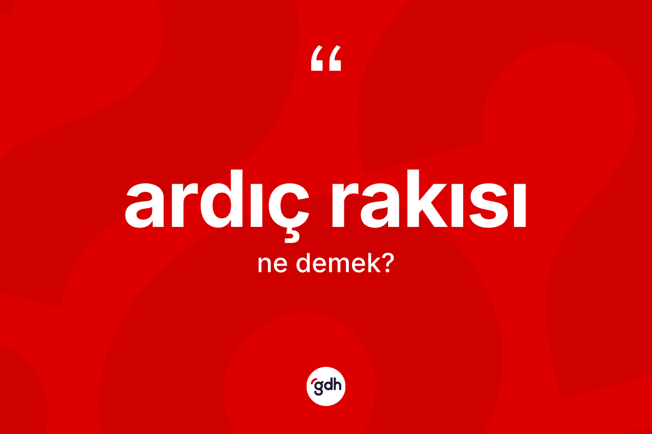 Ardıç rakısı kelimesinin anlamı nedir? Ardıç rakısının TDK'ya göre anlamı nedir?