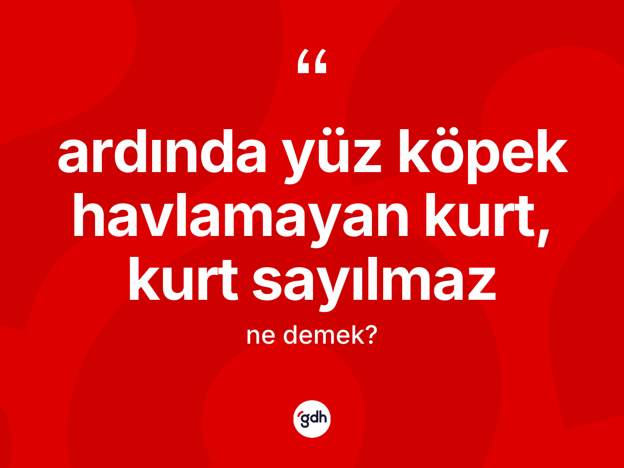 Ardında yüz köpek havlamayan kurt, kurt sayılmaz deyimi ne anlama gelir? Ardında yüz köpek havlamayan kurt, kurt sayılmaz ifadesi hangi durumlarda kullanılır?