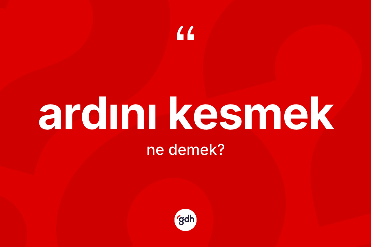Ardını kesmek ifadesinin anlamı nedir?