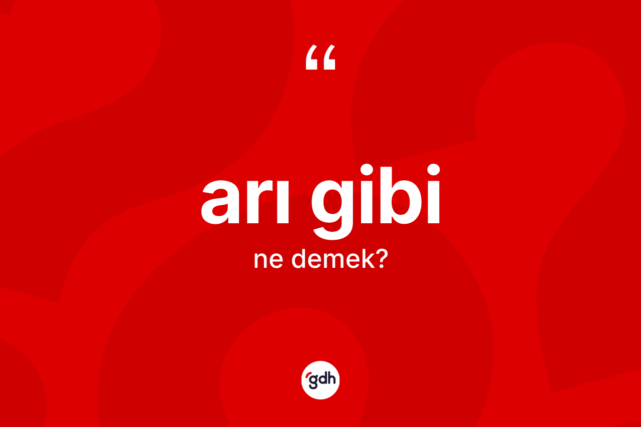 Arı gibi ifadesi ne demektir?
