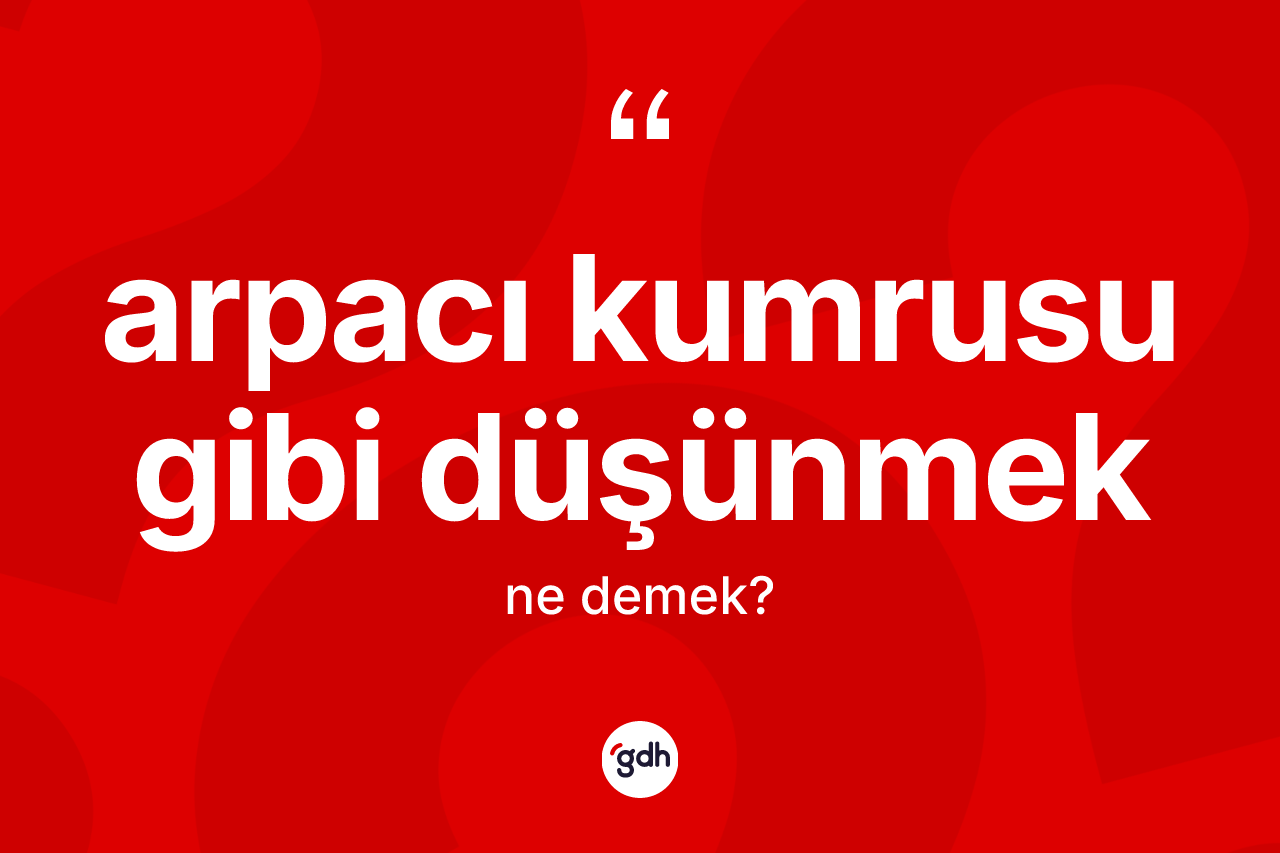 Arpacı kumrusu gibi düşünmek ifadesinin anlamı nedir? Arpacı kumrusu gibi düşünmek ifadesi nerede kullanılır?