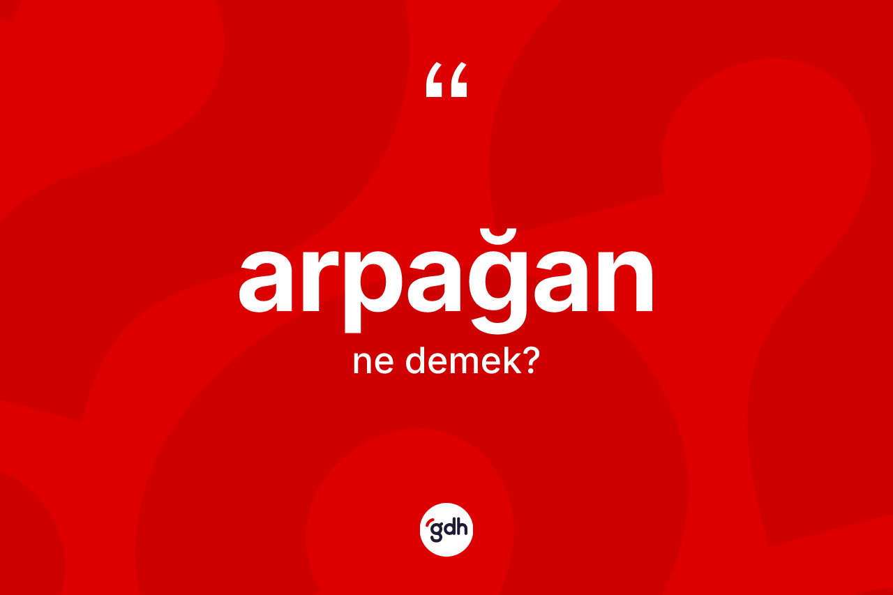 Arpağan kelimesinin sözlükteki tanımı nedir? Arpağanın kısaca tanımı nedir?