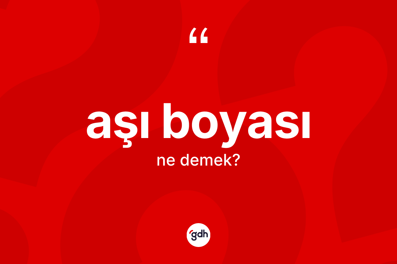Aşı boyası kelimesinin tanımı nedir?