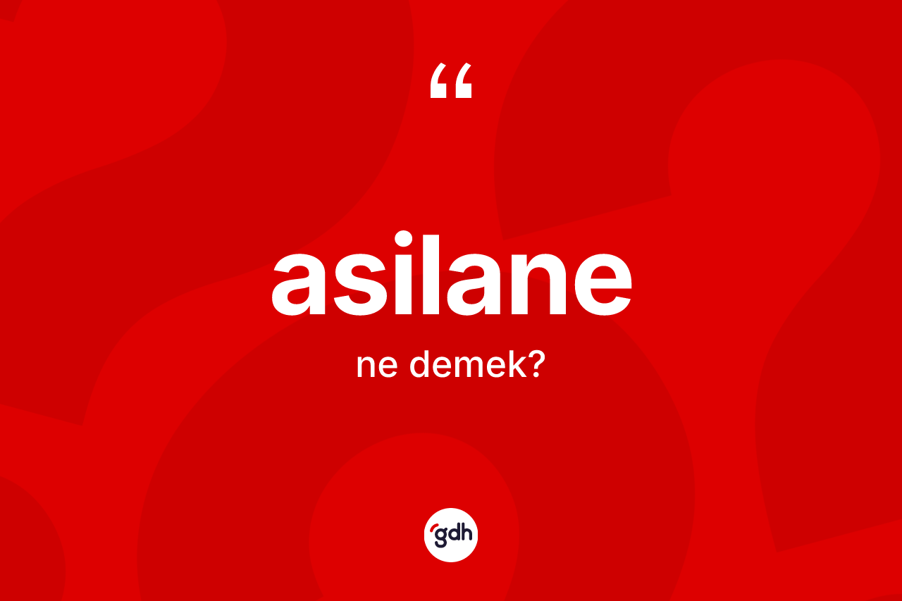 Asilane ne anlama gelir? Asilanenin sözlükteki anlamı nedir?