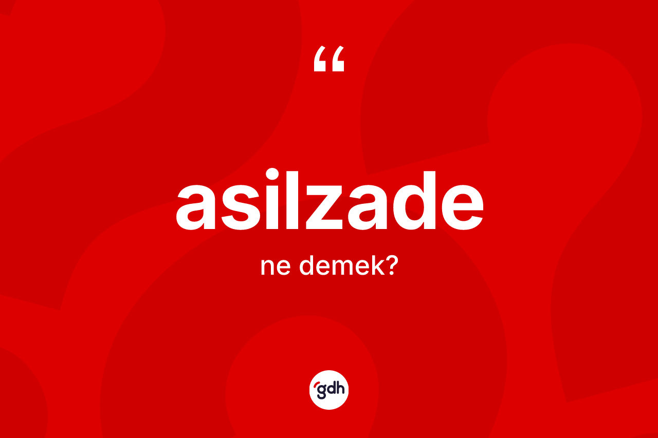 Asilzade kelimesinin anlamı nedir?