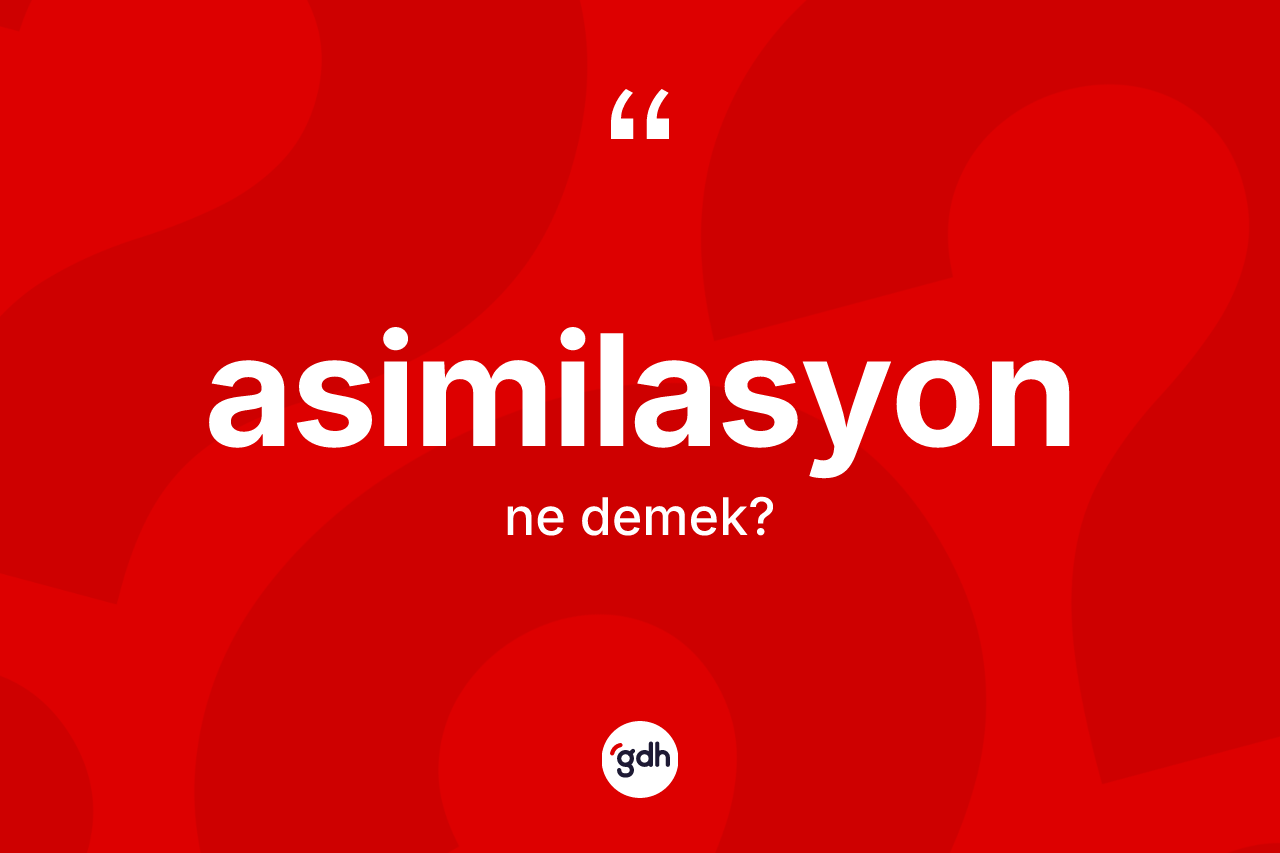 Asimilasyon ne anlama gelir?