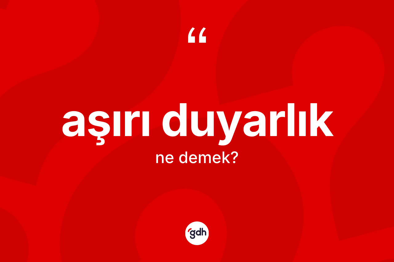 Aşırı duyarlık kelimesinin anlamı nedir?