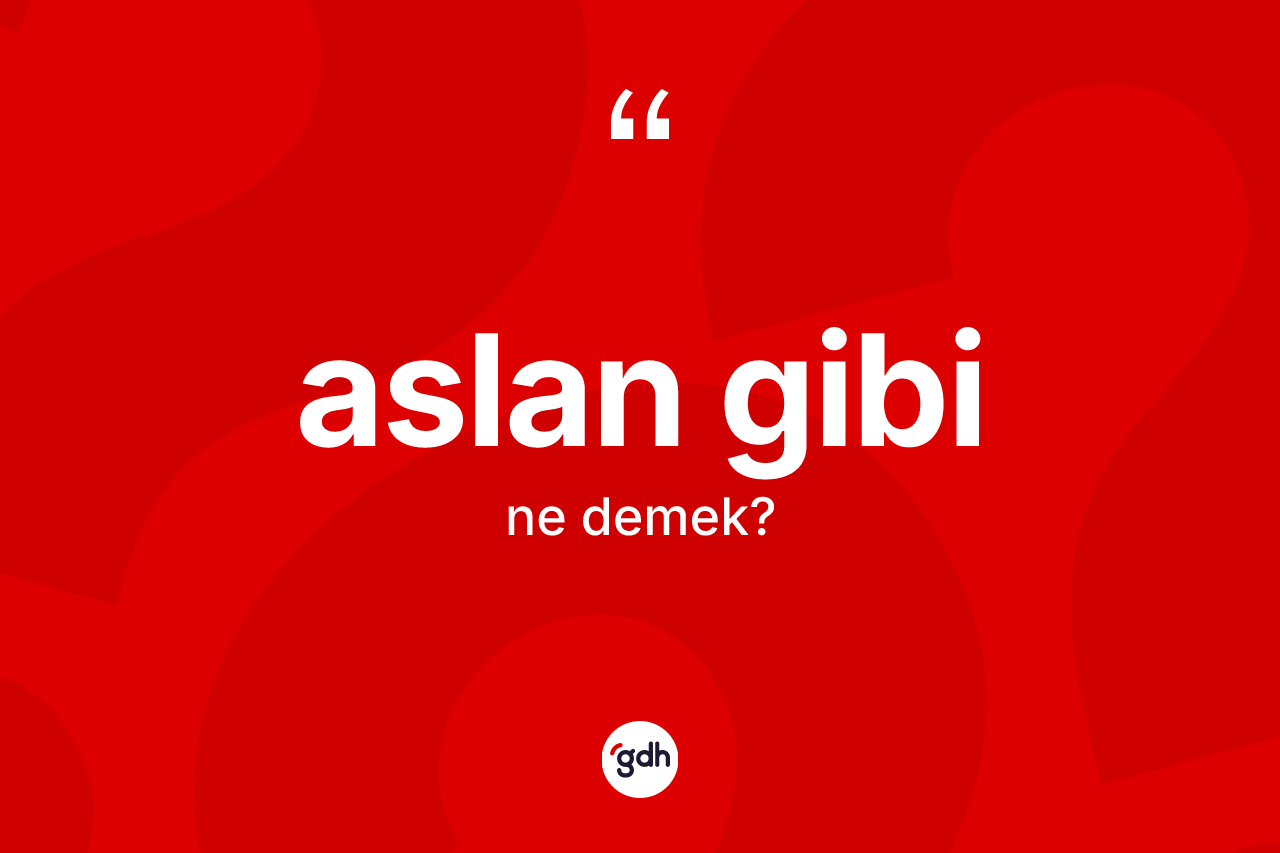 Aslan gibi ifadesinin kısaca anlamı nedir?