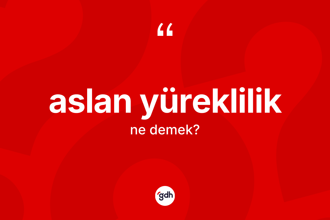 Aslan yüreklilik kelimesinin tanımı nedir?