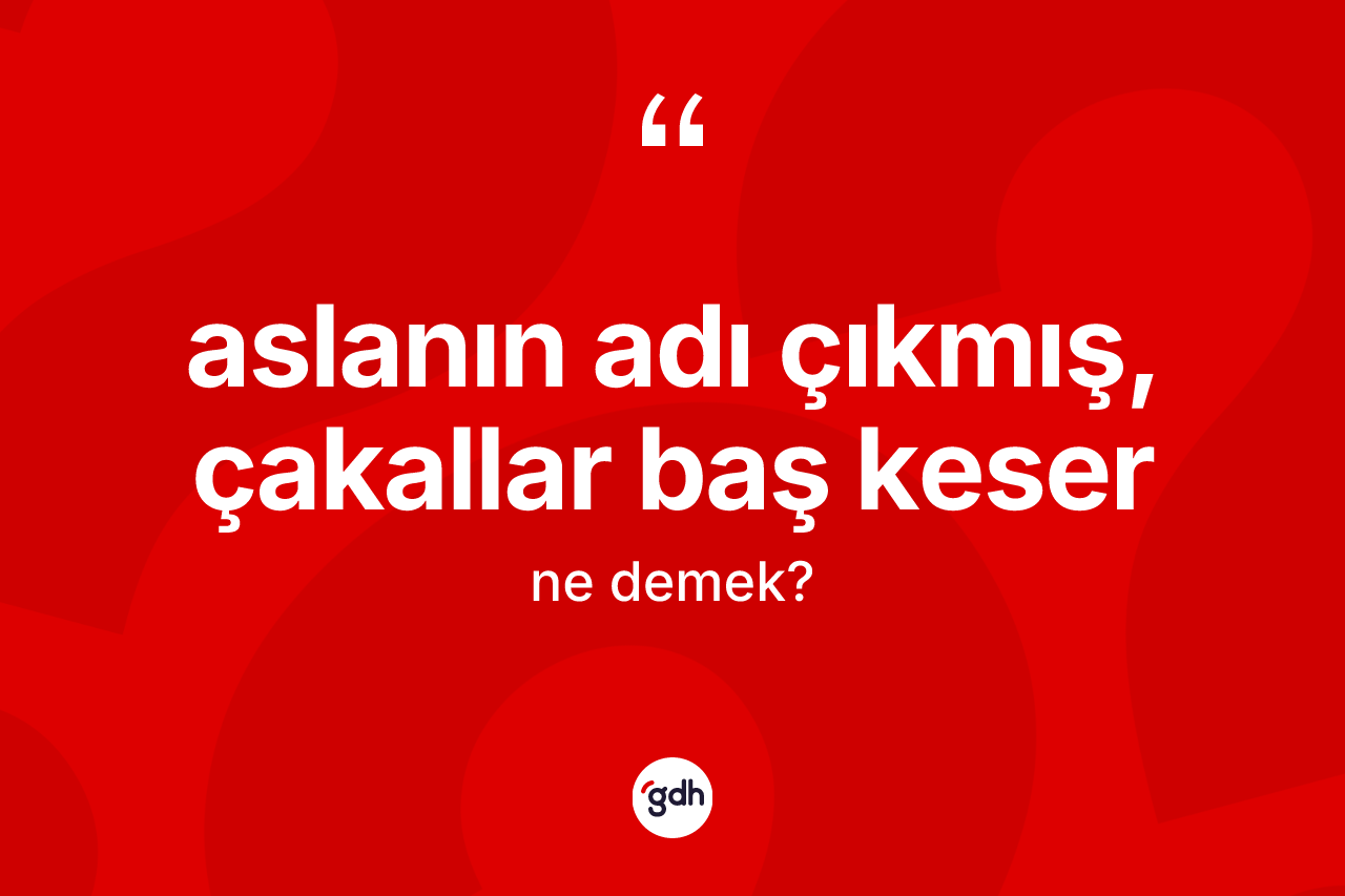 Aslanın adı çıkmış, çakallar baş keser ifadesinin anlamı nedir?