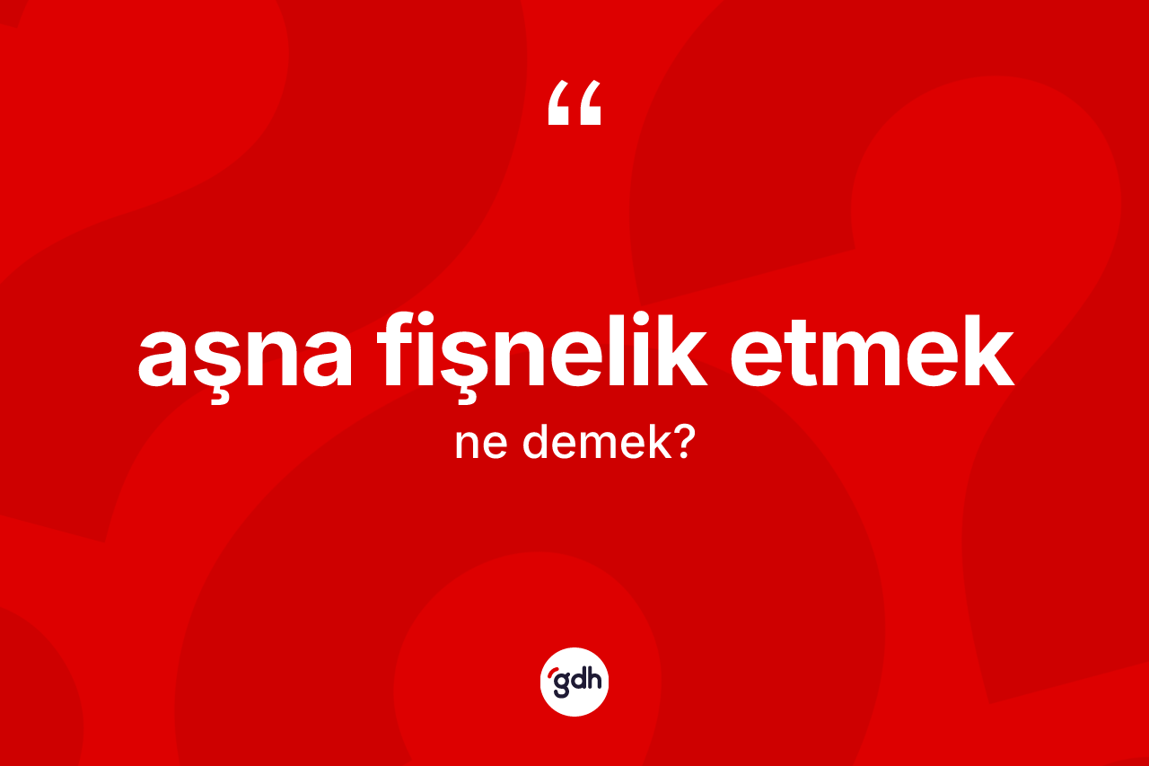 Aşna fişnelik etmek ifadesi ne demek? Aşna fişnelik etmek ifadesi hangi durumlarda kullanılır