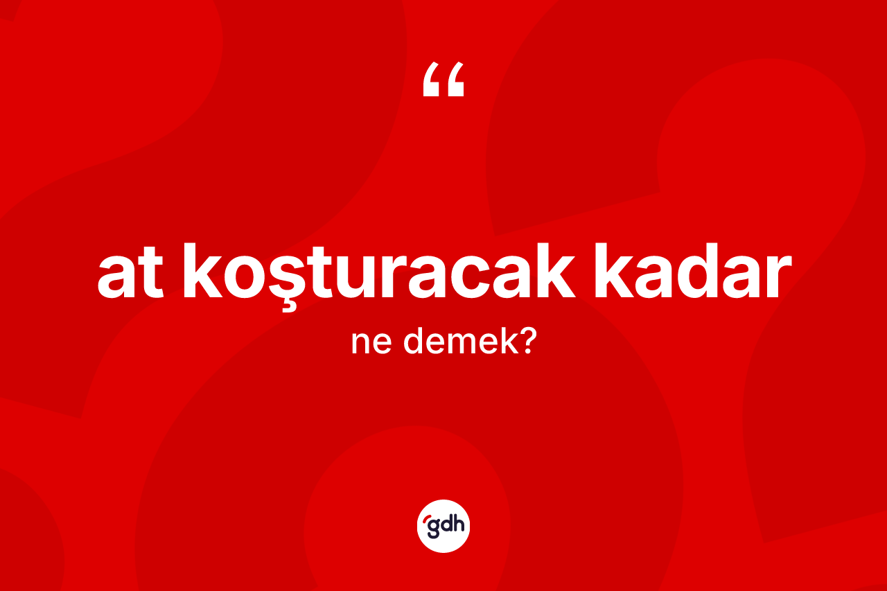 At koşturacak kadar ifadesinin tanımı nedir?