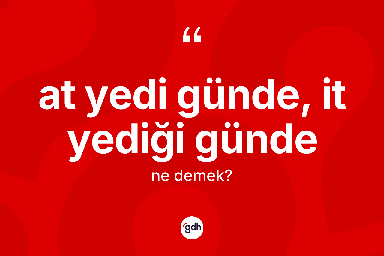At yedi günde, it yediği günde ifadesinin anlamı nedir?