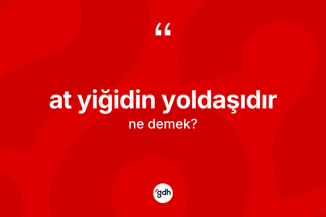 At yiğidin yoldaşıdır nedir?