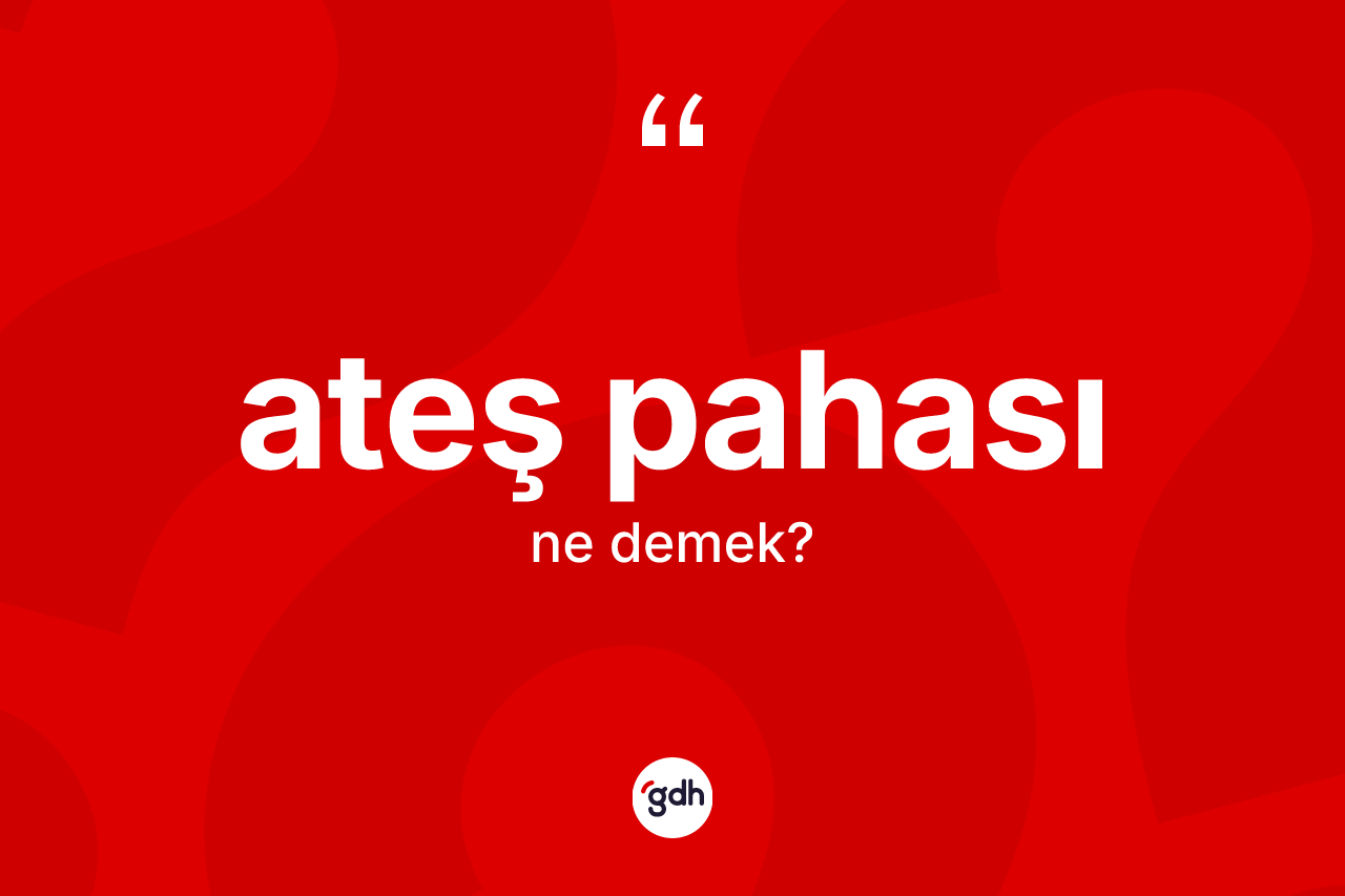 Ateş pahası kelimesi ne demek?
