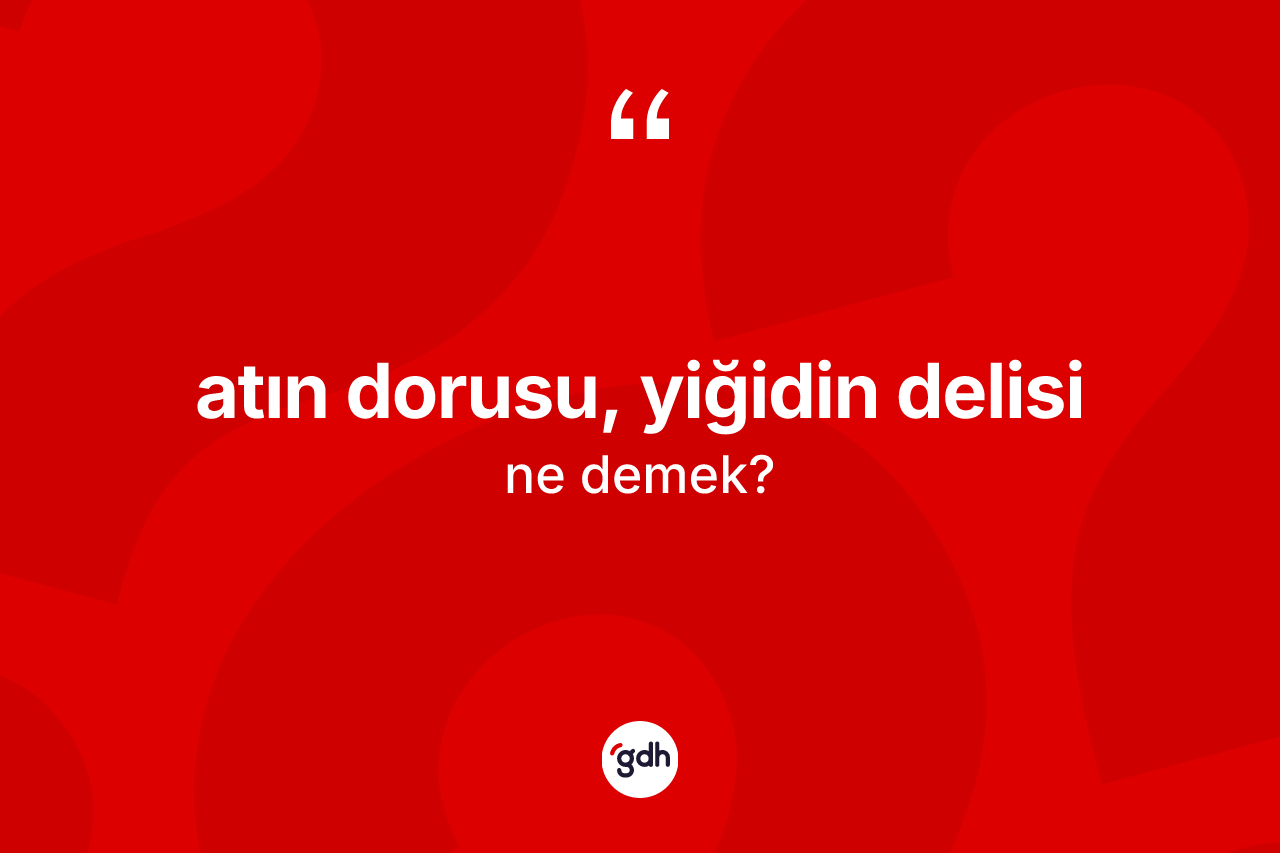 Atın dorusu, yiğidin delisi ifadesinin kısaca anlamı nedir?