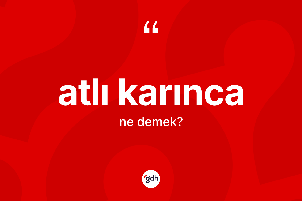 Atlı karınca kelimesi ne anlama gelir?