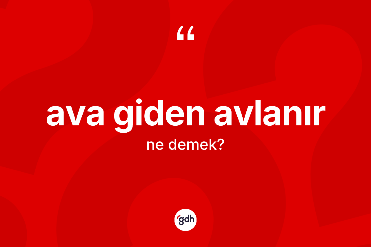Ava giden avlanır deyiminin anlamı nedir?