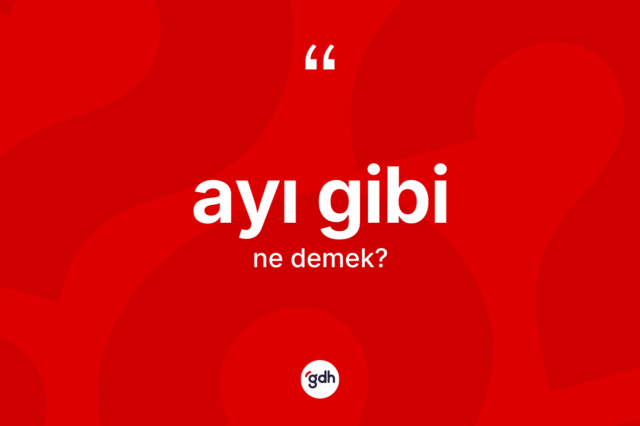 Ayı gibi ifadesinin kısaca anlamı nedir?