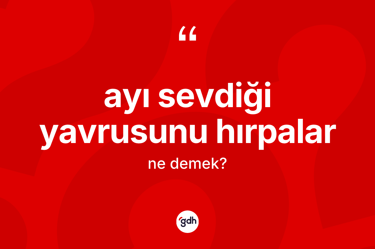 Ayı sevdiği yavrusunu hırpalar ne demek?