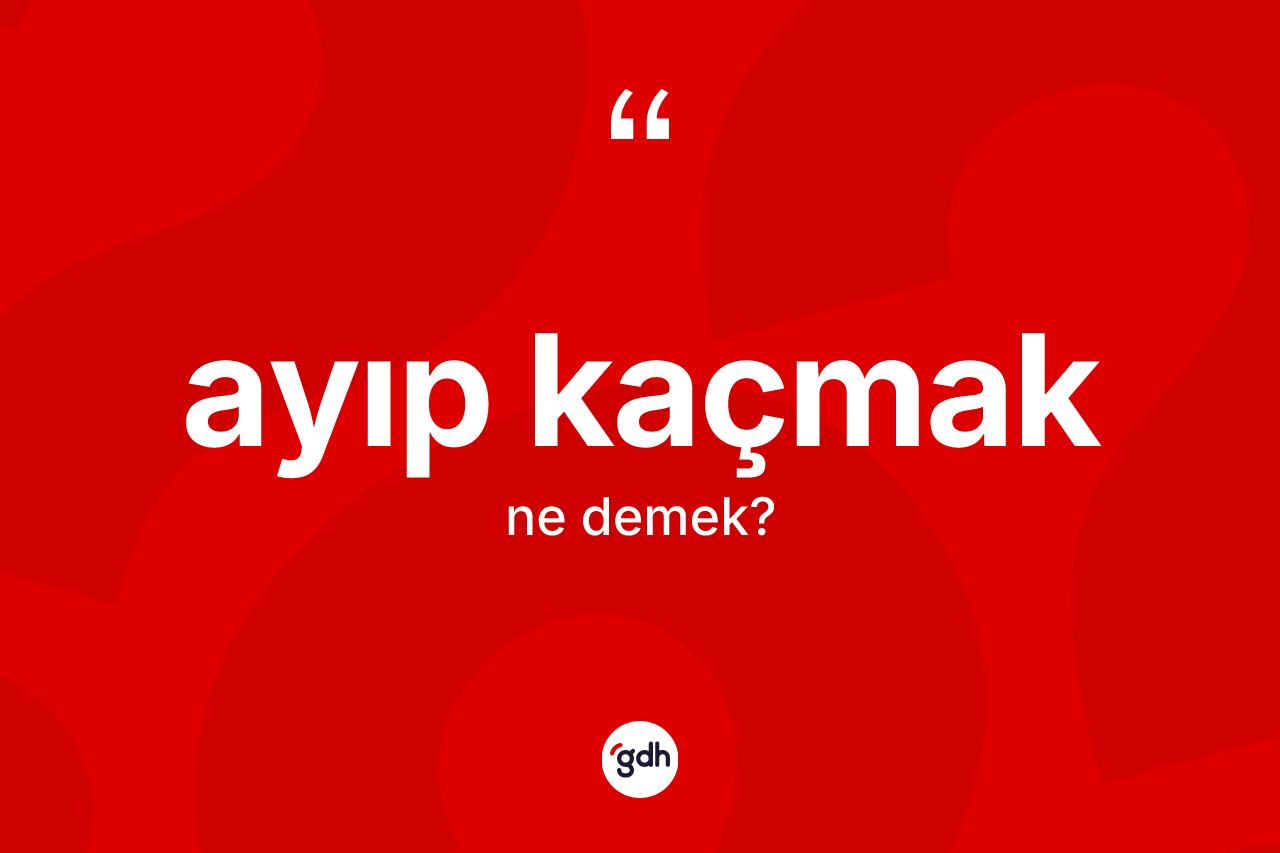 Ayıp kaçmak ifadesinin tanımı nedir?