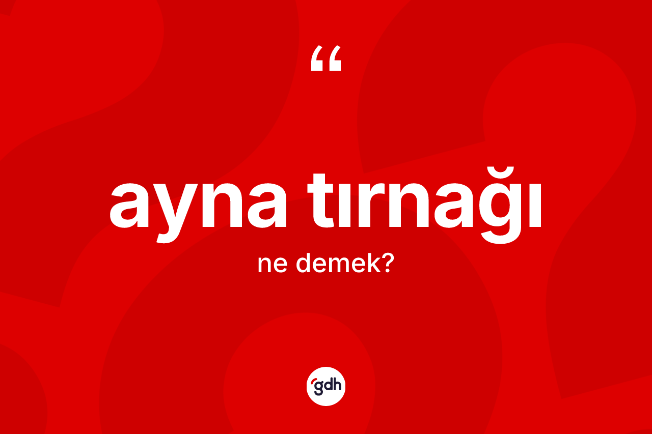 Ayna tırnağı kelimesinin anlamı nedir?