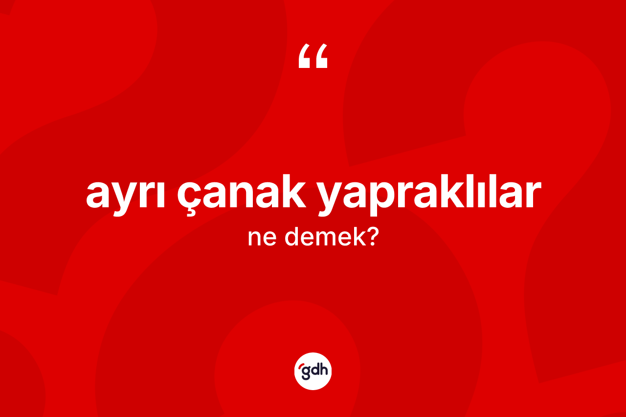 Ayrı çanak yapraklılar nedir?