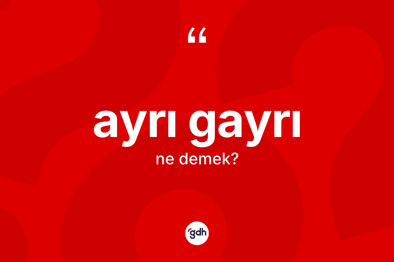 Ayrı gayrı ne demek?