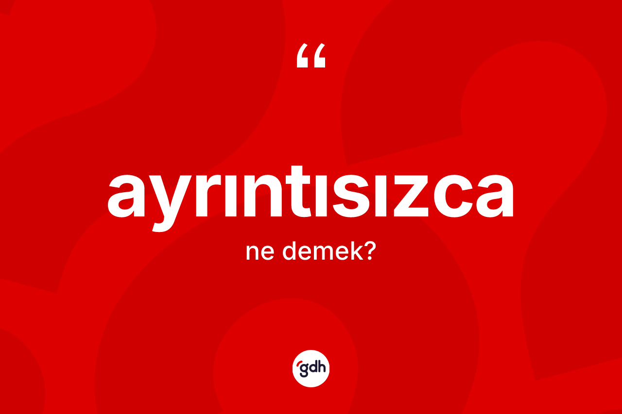 Ayrıntısızca kelimesi nedir?