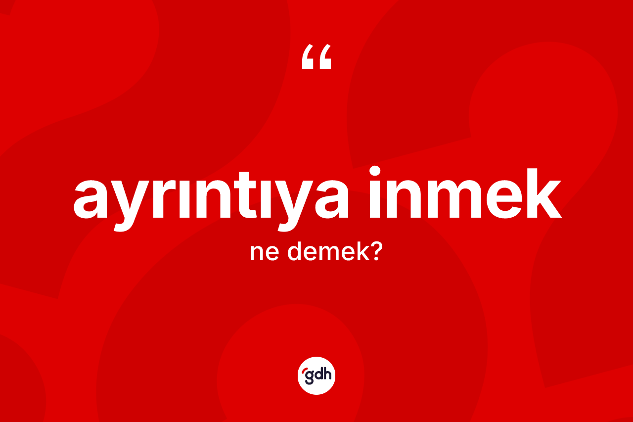 Ayrıntıya inmek ifadesinin kısaca tanımı nedir?