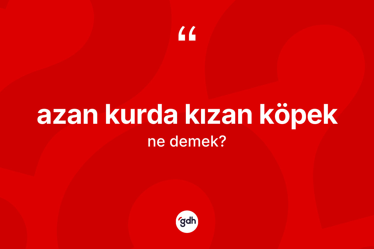 Azan kurda kızan köpek ifadesinin sözlükteki anlamı nedir?