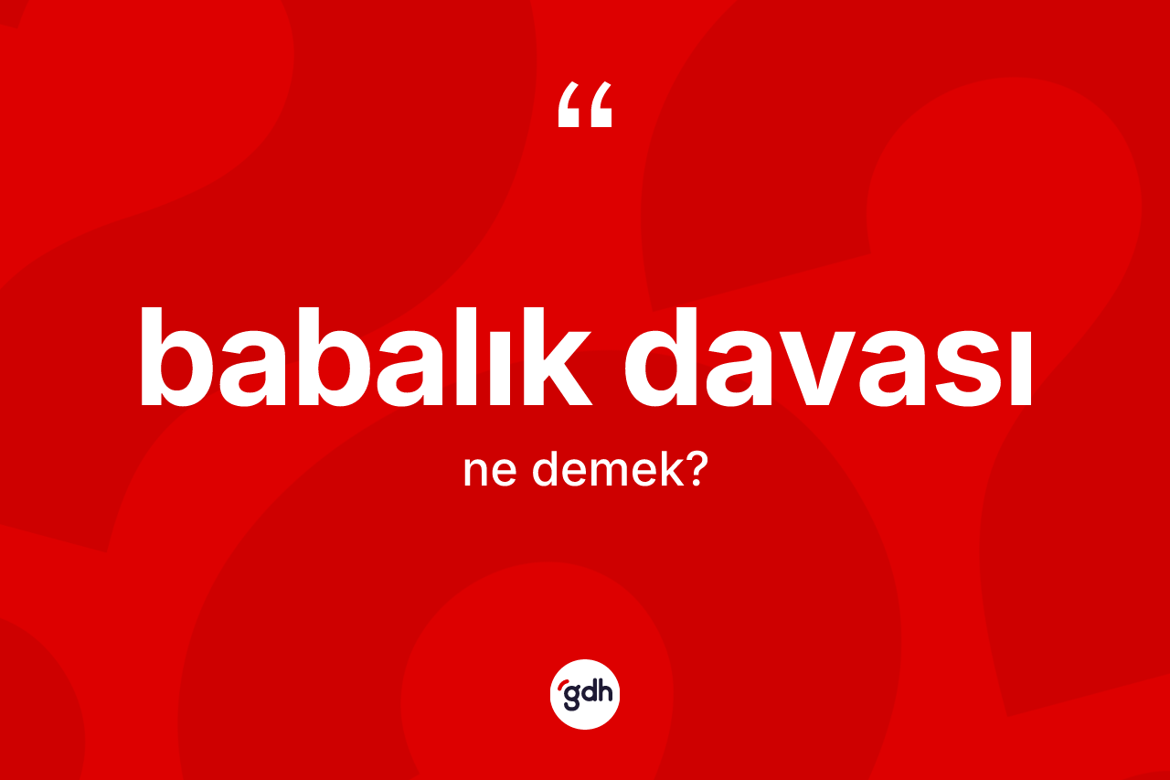 Babalık davası nedir? Babalık davasının TDK'ya göre anlamı nedir?