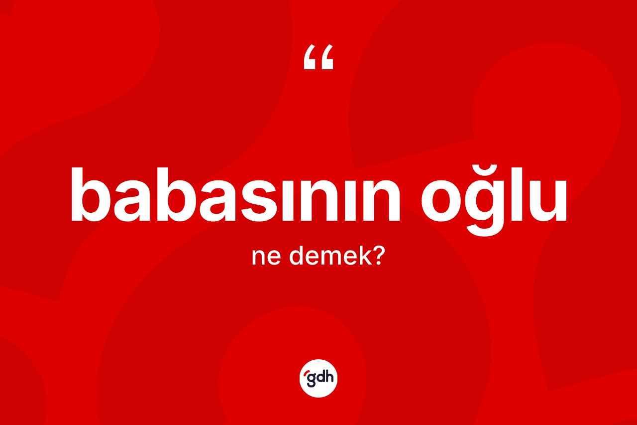 Babasının oğlu ifadesinin tanımı nedir? Babasının oğlu ifadesinin TDK tanımı nedir?