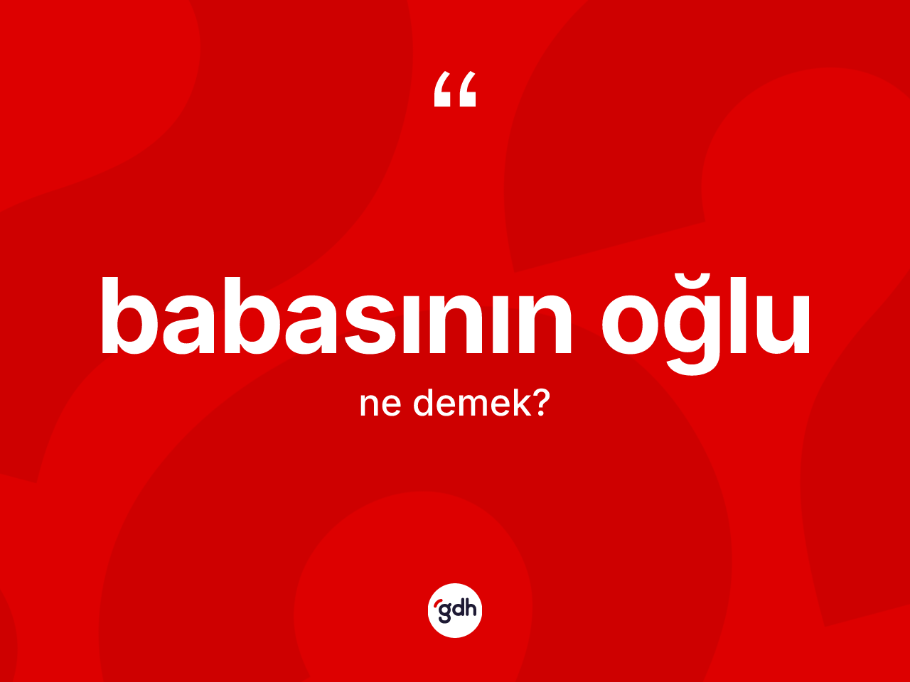 Babasının oğlu ifadesinin tanımı nedir? Babasının oğlu ifadesinin TDK tanımı nedir?