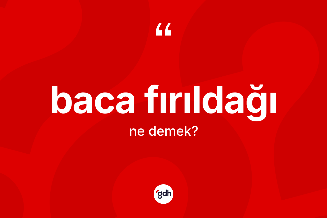 Baca fırıldağı kelimesinin sözlükteki tanımı nedir? Baca fırıldağı kelimesinin TDK anlamı nedir?