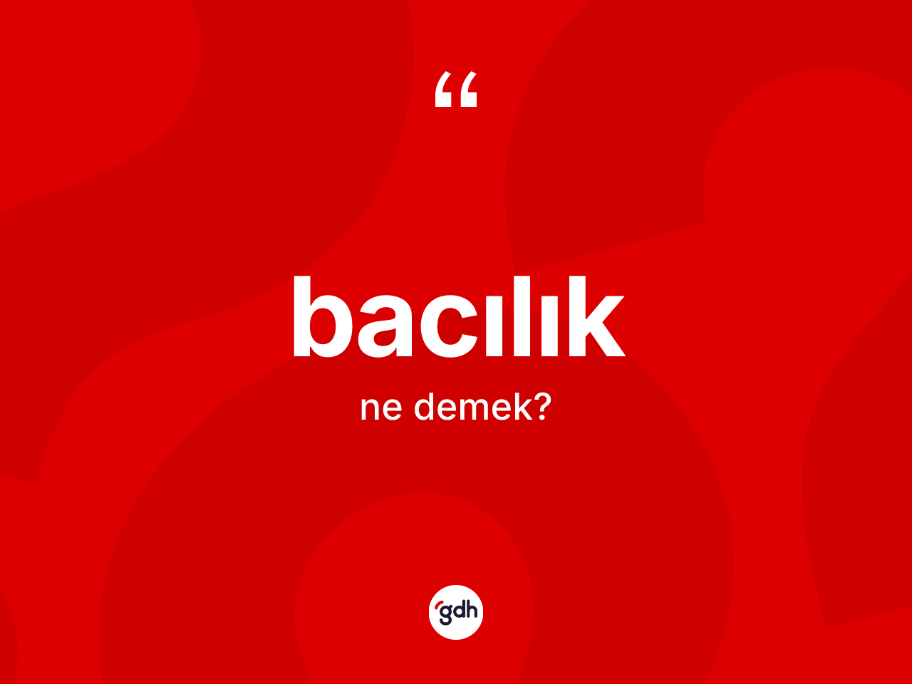 Bacılık kelimesinin tanımı nedir? Bacılık kelimesinin TDK anlamı nedir?