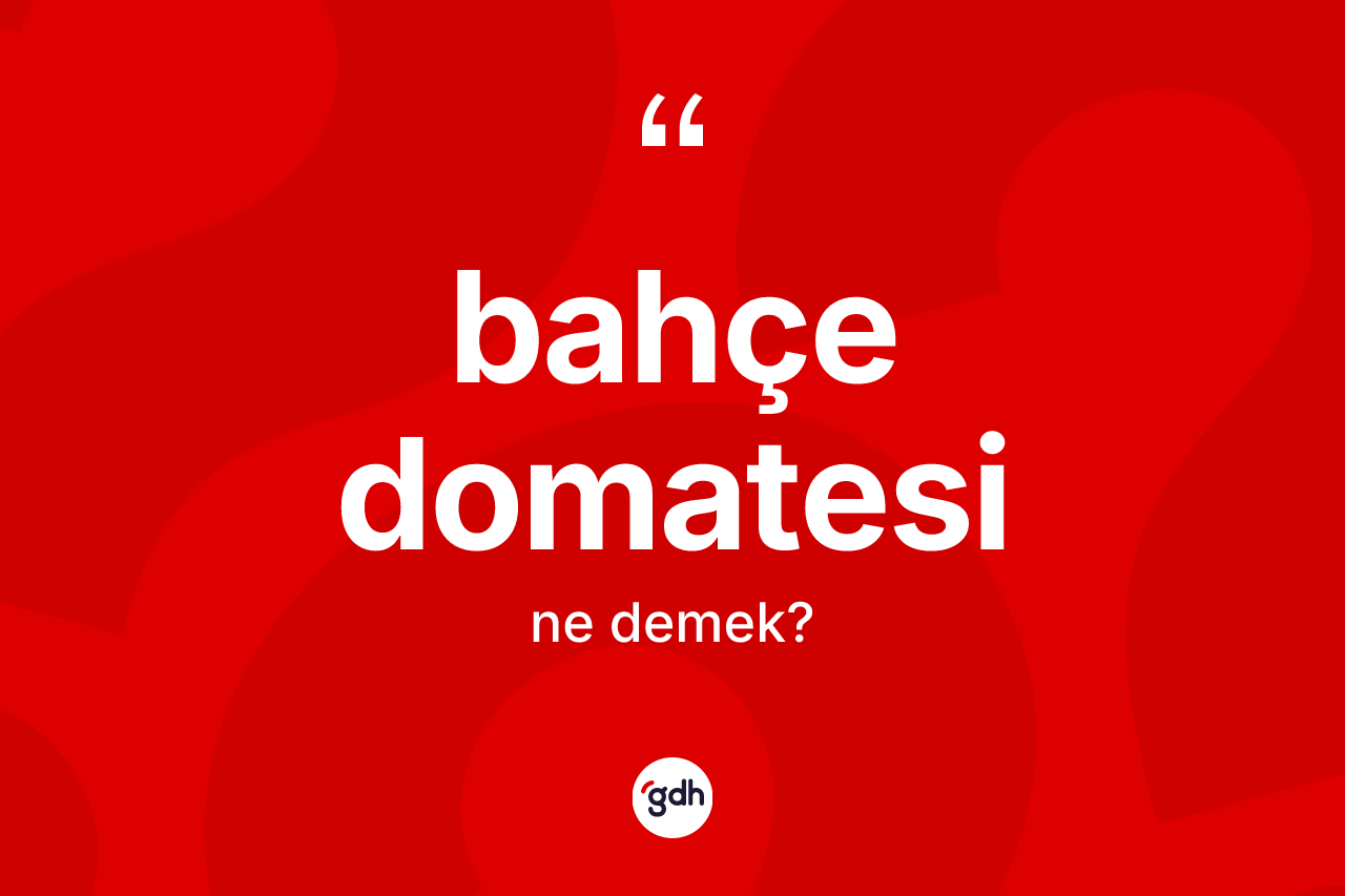 Bahçe domatesi kelimesi ne demek?