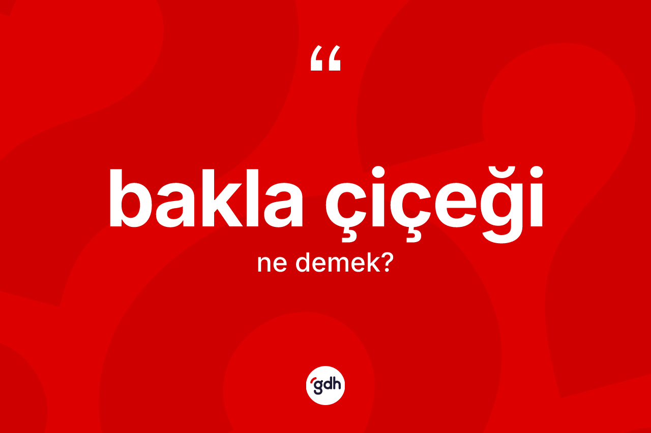 Bakla çiçeği kelimesinin tanımı nedir?