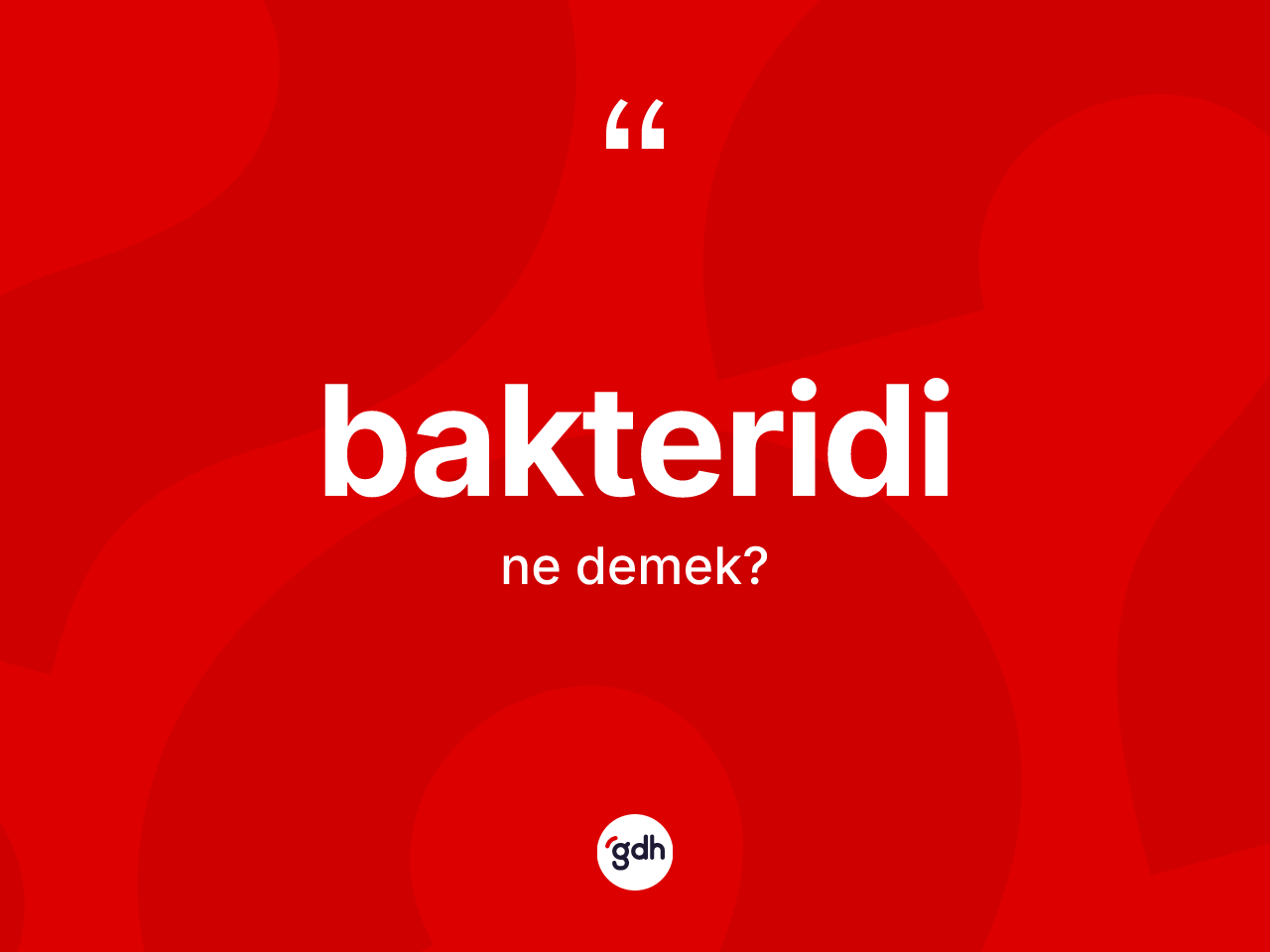 Bakteridi kelimesi ne demek? Bakteridinin TDK'ya göre anlamı nedir?