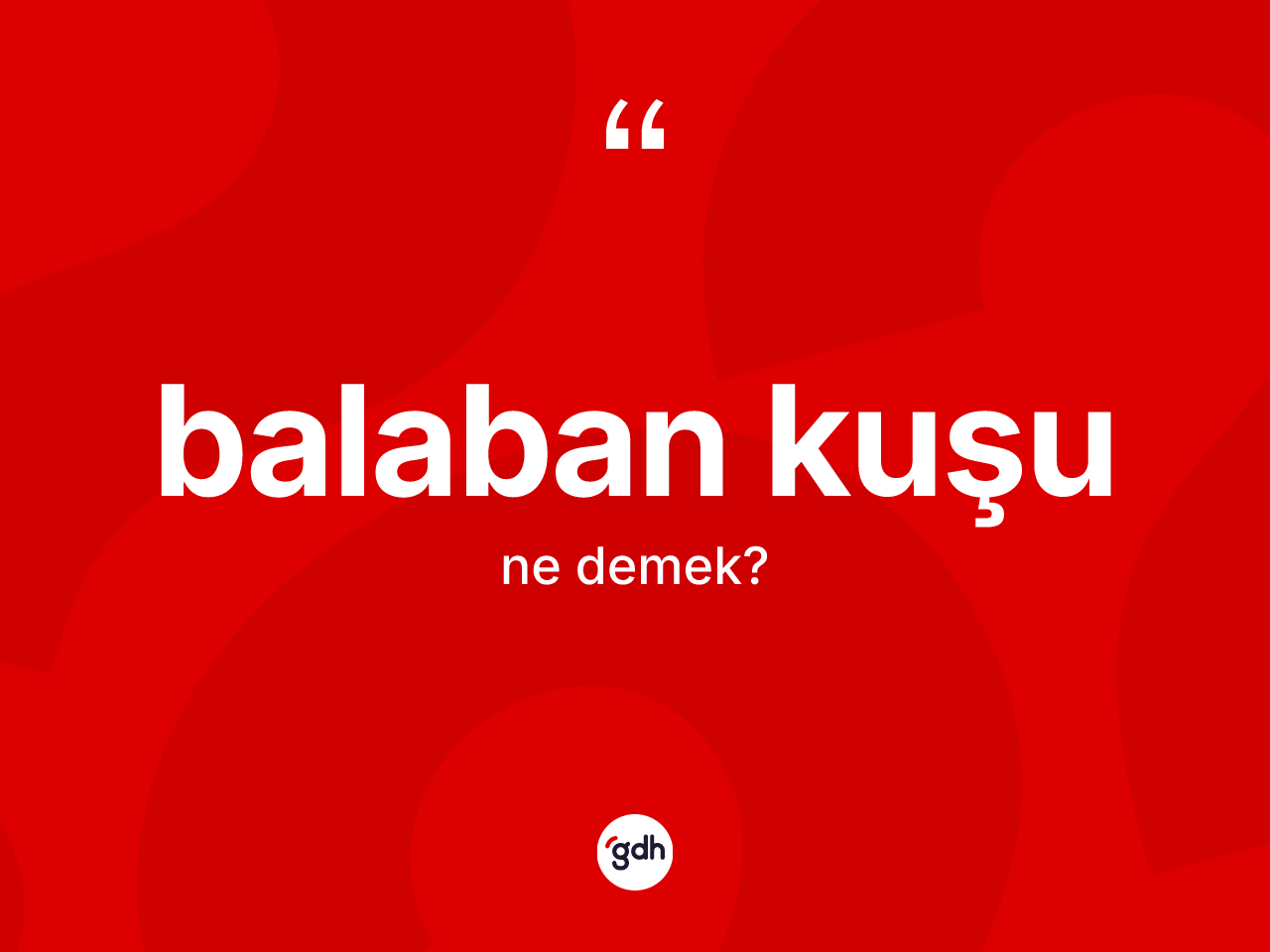 Balaban kuşu nedir? Balaban kuşunun sözlükteki anlamı nedir?