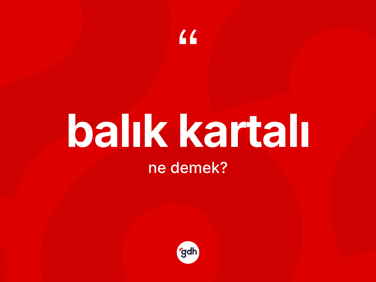 Balık kartalı kelimesinin sözlükteki tanımı nedir? Balık kartalının TDK'ya göre anlamı nedir?